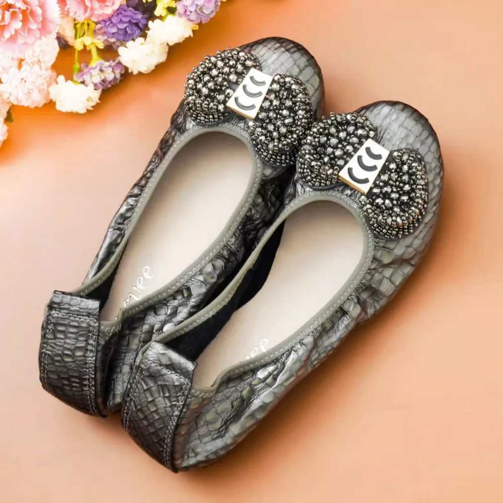 

Женские лоферы, новинка 2023 года, весенние туфли без шнуровки с круглым носком на одну ногу, женские туфли из натуральной кожи на мягкой плоской подошве