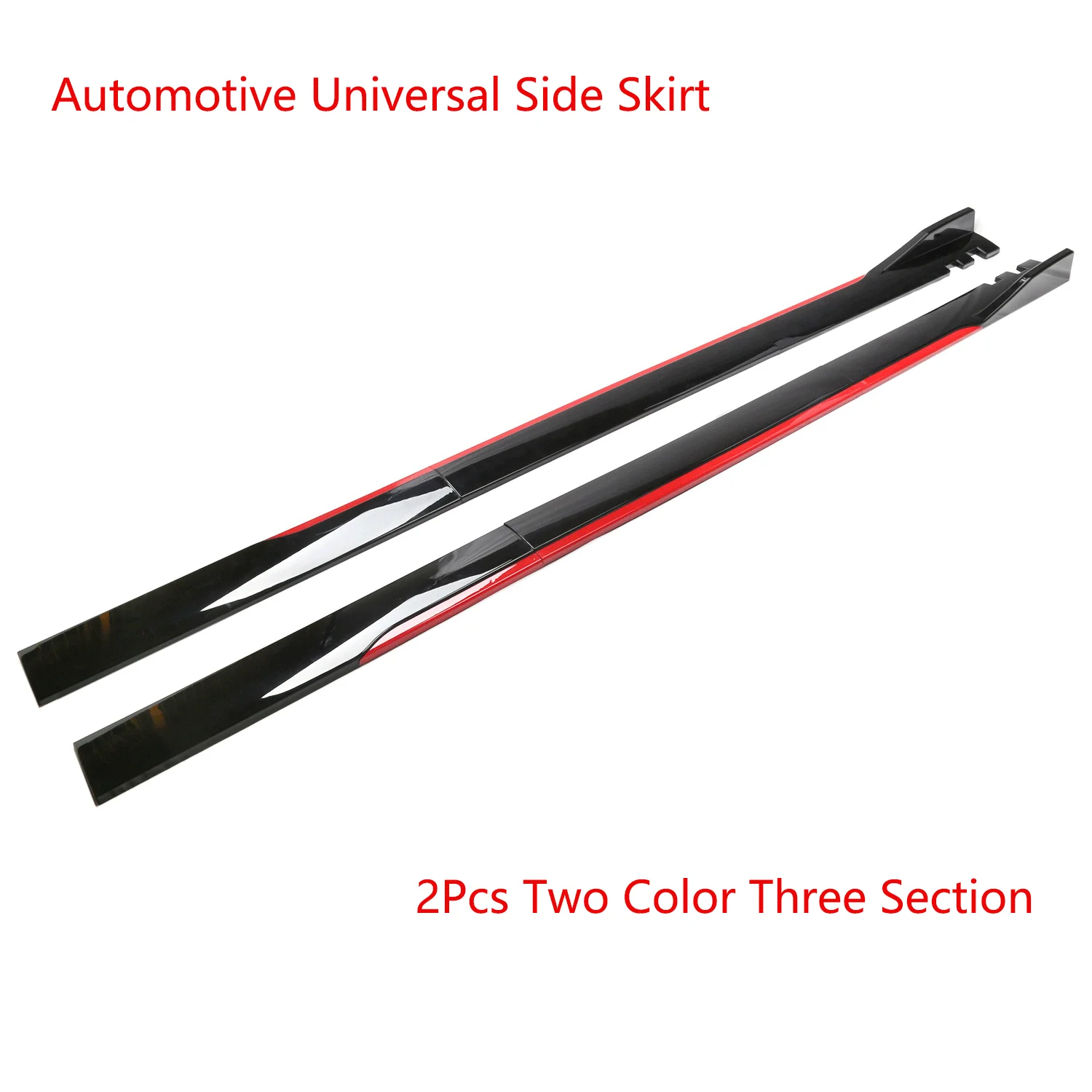 2Pcs 2.2m Two Color Two Section Auto Universal Side Skirt Extension Side Lip Separator Bumper PP Exterior Guard Accessories