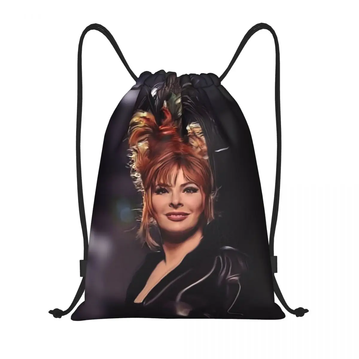 

Pretty Mylene Farmer Drawstring Backpack Sports Gym Bag for Men Women French Singer Training Sackpack