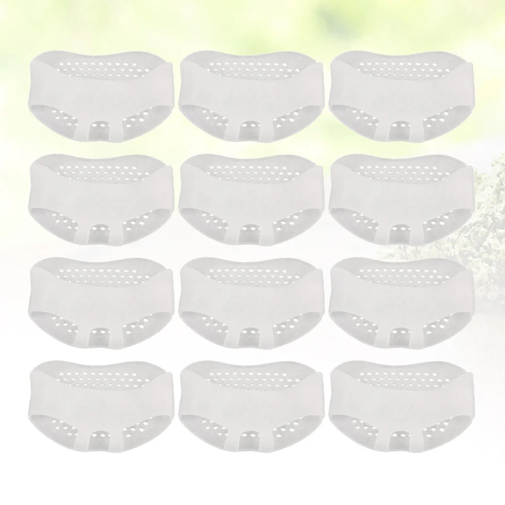 

12 Pcs Foot Pads Forefoot Toe Insoles Metatarsal Thong Separators Cushions White