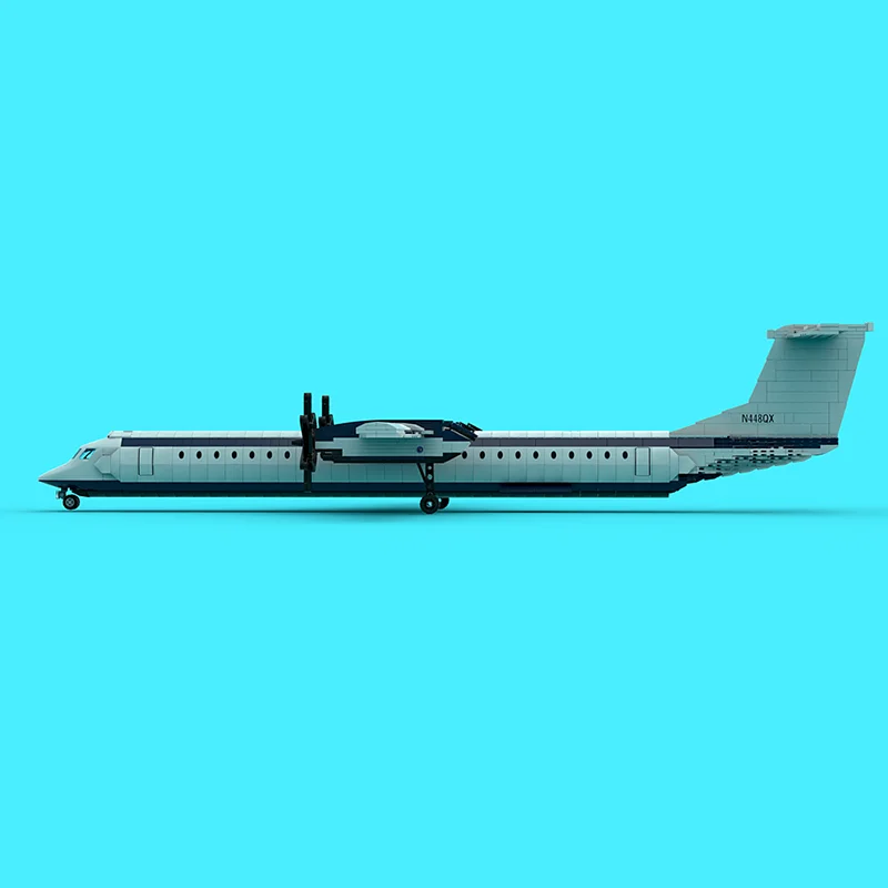 Raumschiff Moc Bausteine Modular Dash 8 Q400 Kommerzielle Flugzeug Technologie Blöcke Weihnachten DIY Spielzeug Bau Geschenke