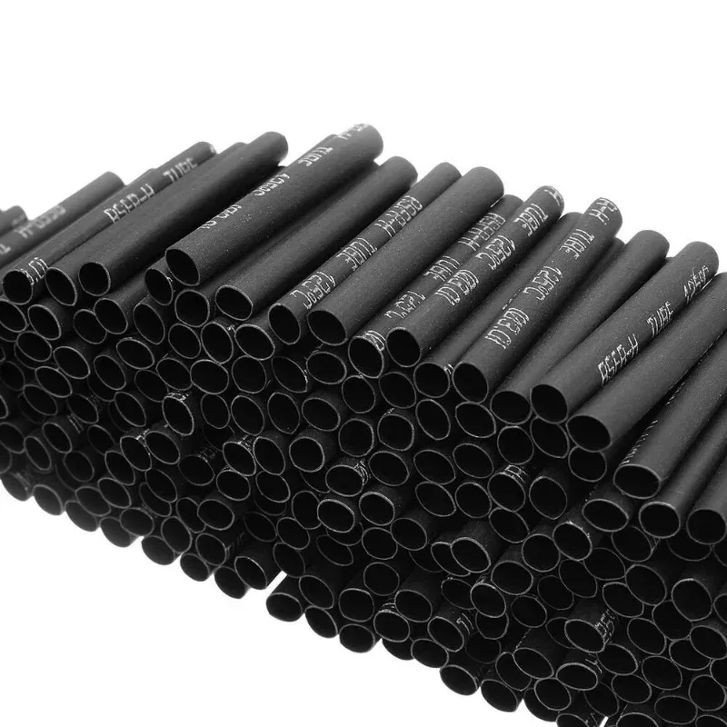 420-teiliges schwarzes Polyolefin-Schrumpfschlauch-Set, wasserdichte Kabelhülsen, elektrische Isolierklebeband-Ummantelung für Elektronik
