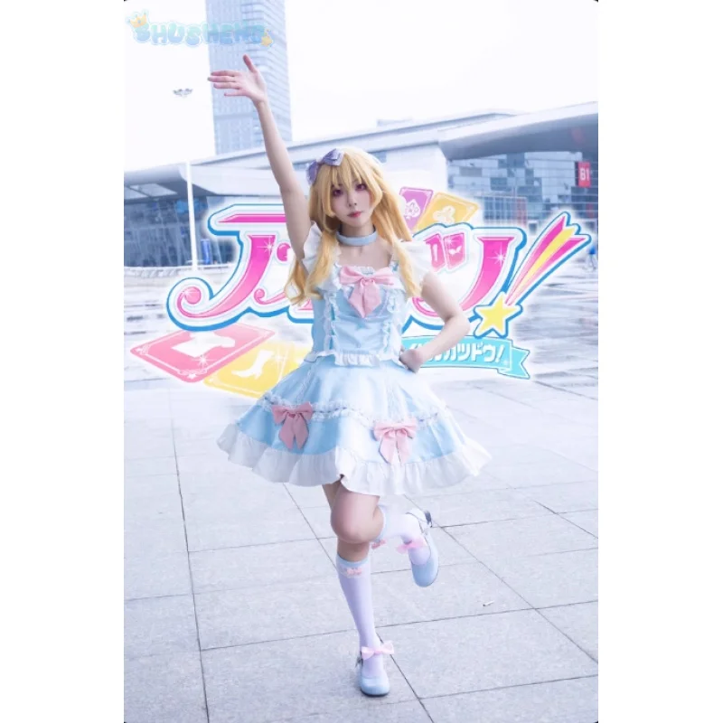 Todo Yurika  Hoshimiya Ichigo Cosplay Anime Aikatsu！Costume Sweet Lolita Dress and Accessories Halloween Party Uniform IN STOC