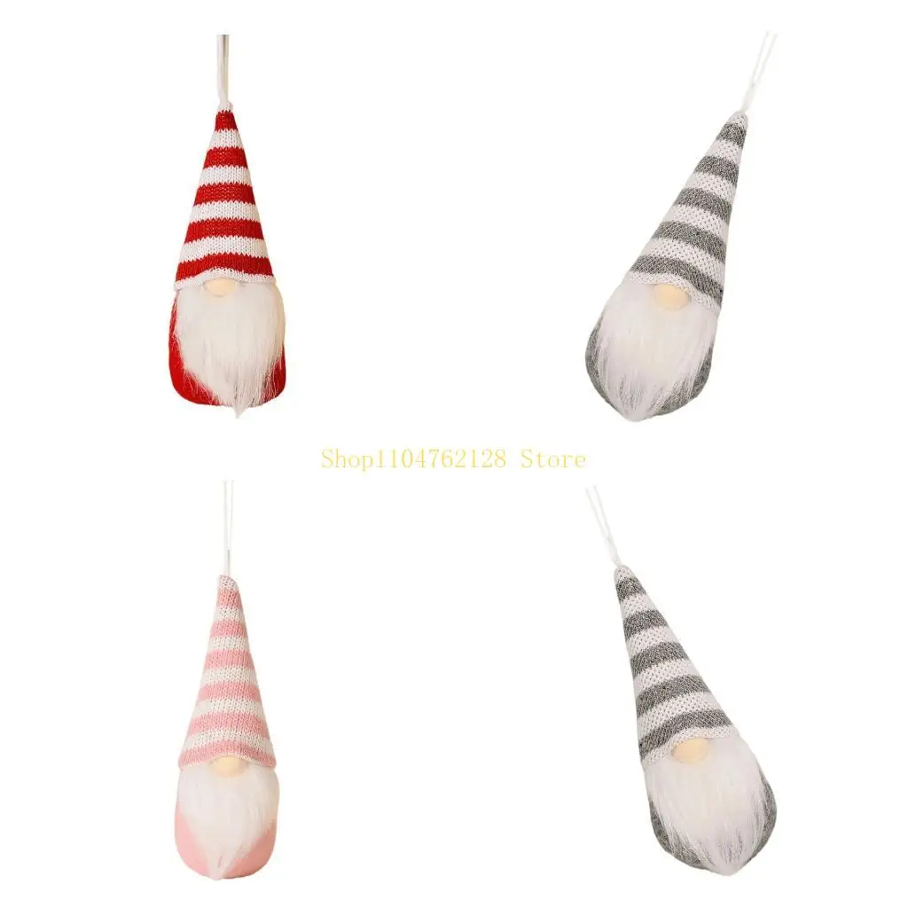 Soft Fabric No Face Santa Holiday Decoration Colorful Knitted Christmas Hanging Piece best sale