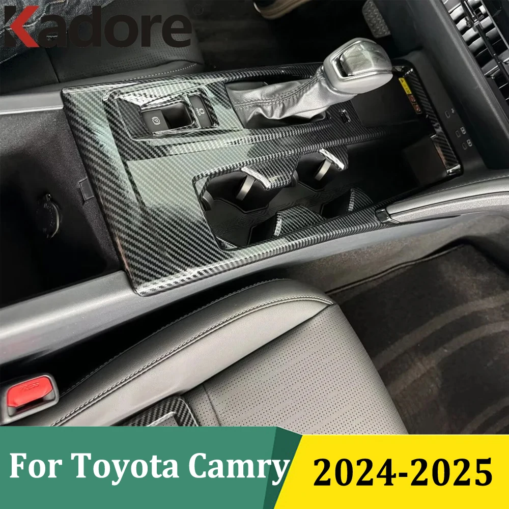 

Для Toyota Camry 2024 2025 ABS углеродное волокно, крышка панели переключения передач, отделка салона автомобиля, аксессуары для стайлинга (LHD)