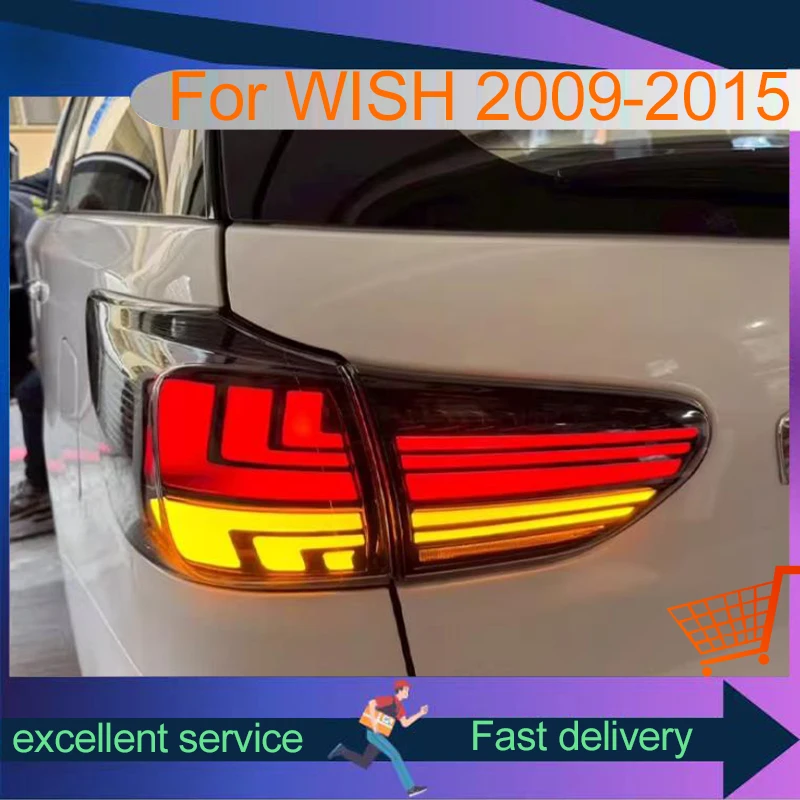 Taillights For Toyota Wish 2009-2015 Lighter DRL Modified Rear Lamp Car Accesorios Para Auto Led lights Bulbs Brake Automatic