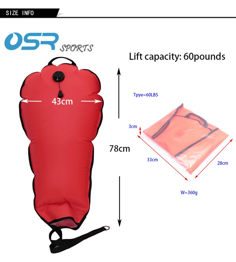 60/125lbs Tauch lift beutel mit verschleiß festem Unterwasser-Tauch reinigungs gerät – Detail 1
