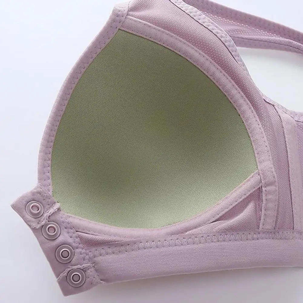Nuevo sujetador de talla grande con hebilla frontal para mujer, Push up Sexy, copa fina ajustable, transpirable, cómoda, ropa interior para mamá de mediana edad