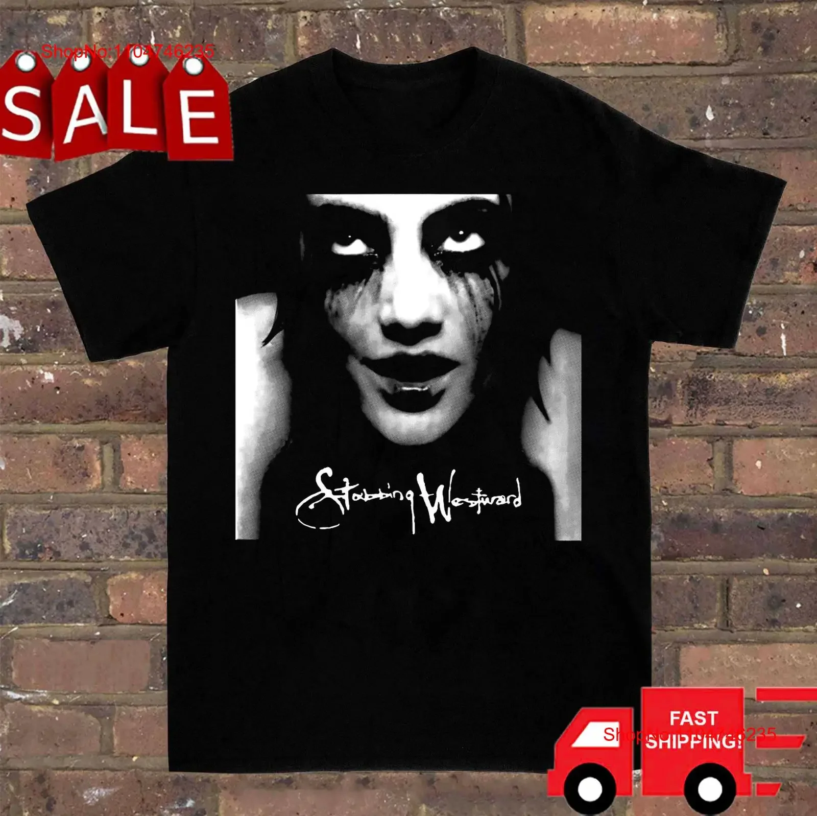Nueva camiseta Stabbing Westward Band negra S 2345XL LI1028 vintage lavada ropa de calle versátil cómoda estirada suave Casual