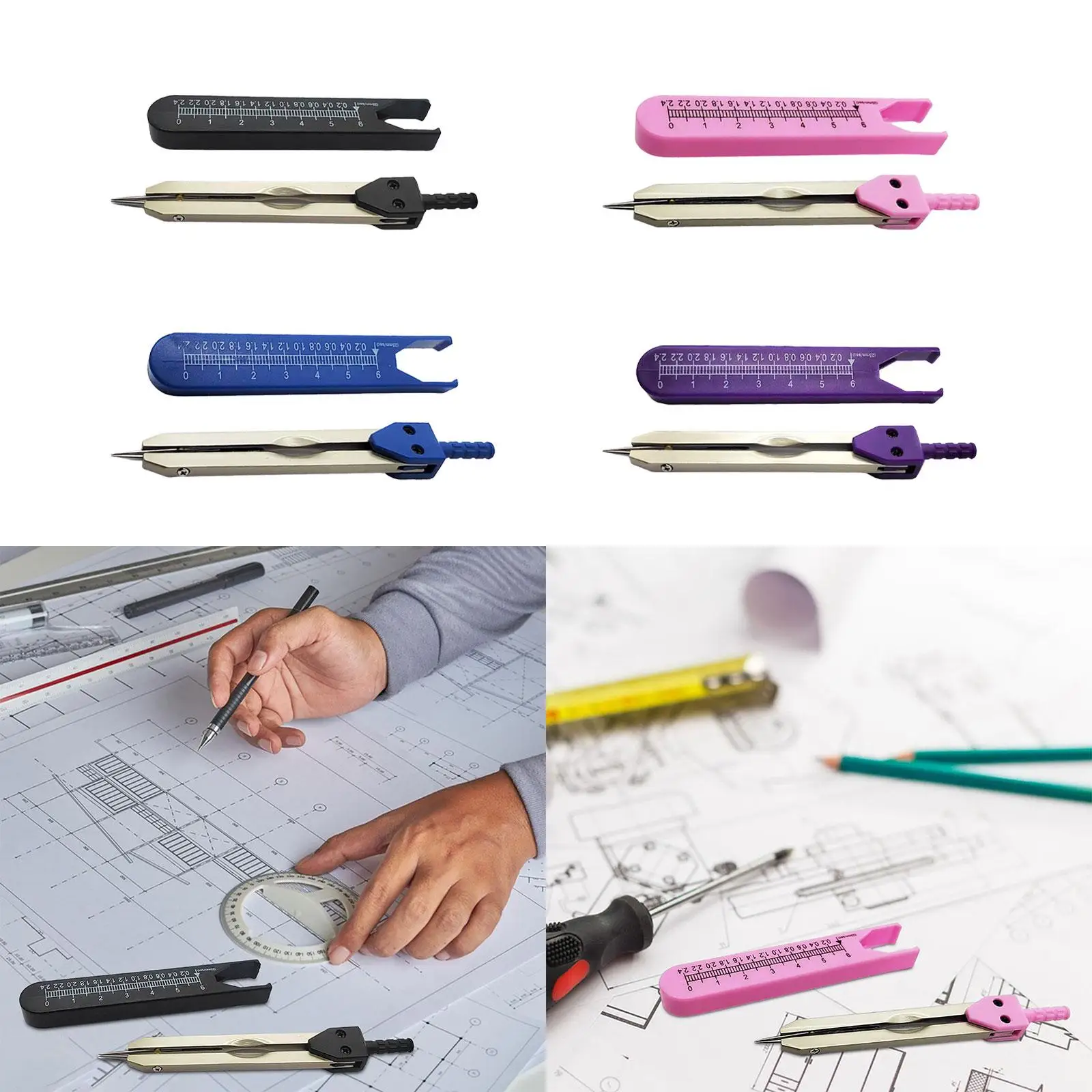 Ecg Caliper 0‐2.4 inch Ruler Measuring Tool Metal Electrocardiogram Divider