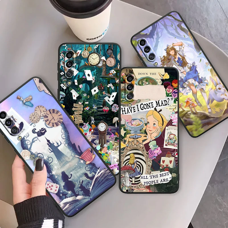 Alice Disney Fashion Cool For Samsung A53 A52 A33 A32 A51 A71 A21S A13 A73 A50 A22 A23 A03 A72 A54 A12 5G Black Soft Phone Case