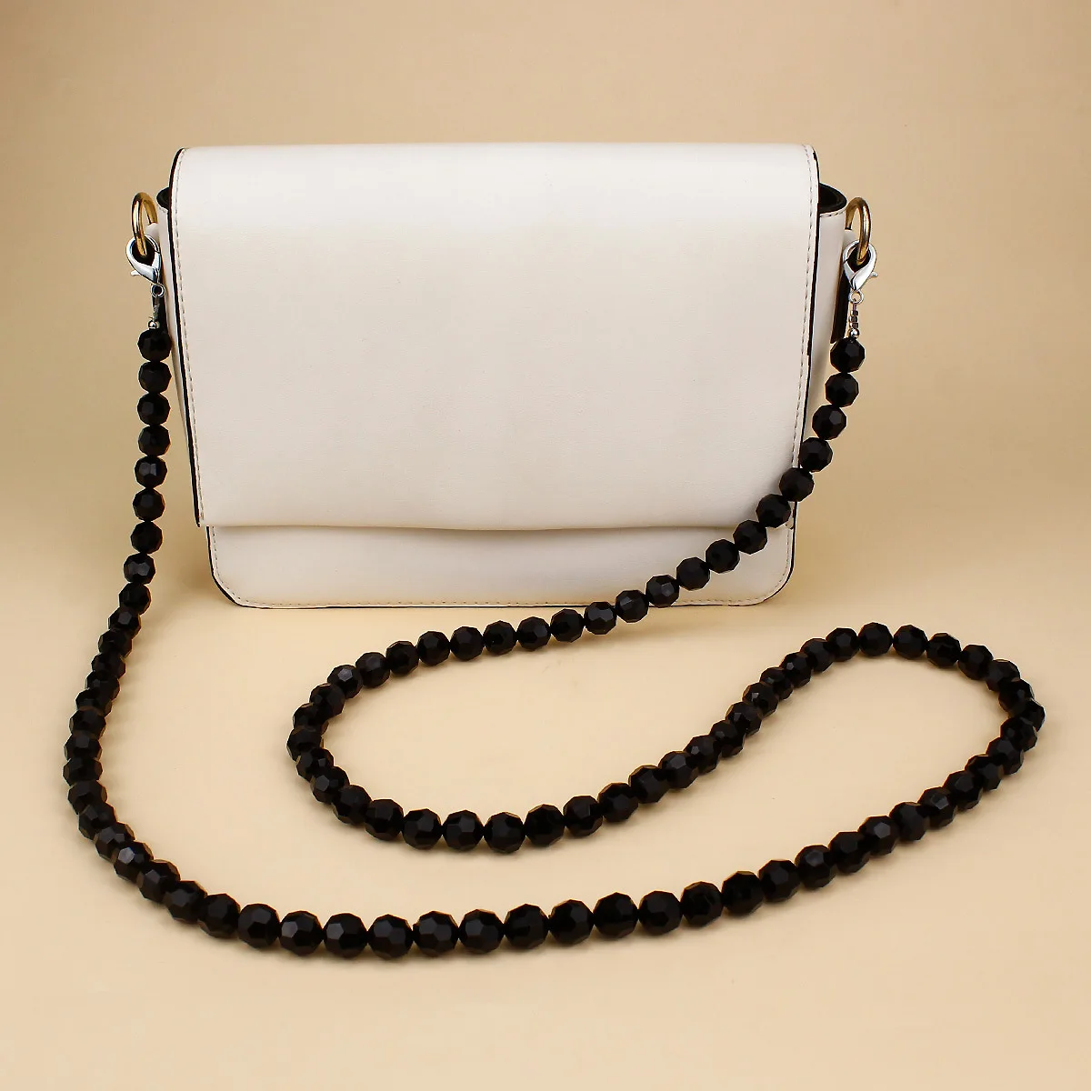 Black Bead Phone Chain Lanyard Crossbody Phone Hanging Rope Bag Chains Decoration Versatile Bag Shoulder Strap