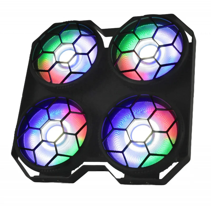 

Tiitee NEW 4 Eyes 4X50W Cool Warm White COB + RGB Flood Blinder Lights DJ Audience Stage Lighting Effect Disco Bar Wedding Party