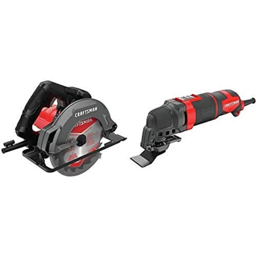 

7-1/4-Inch Circular Saw 13-Amp with Oscillating Tool Kit 3-Amp 14-Pieces CMES500 and CMEW400