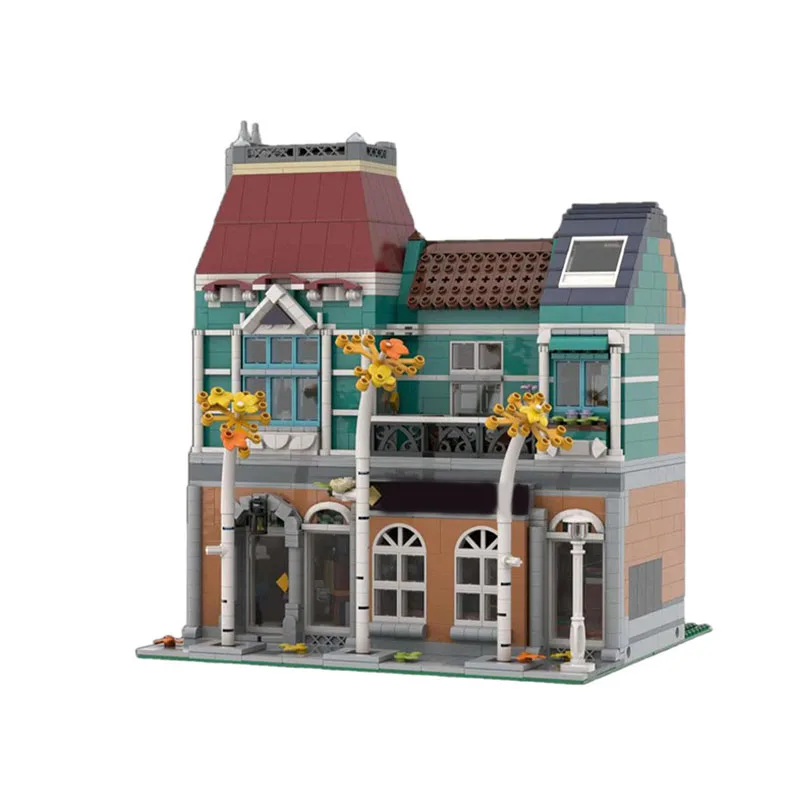 2319 Pz 10270 The Birch Bookshop MOC Libreria modificata con decorazione di betulla Educazione Costruzione di blocchi fai da te Giocattoli di compleanno Regalo