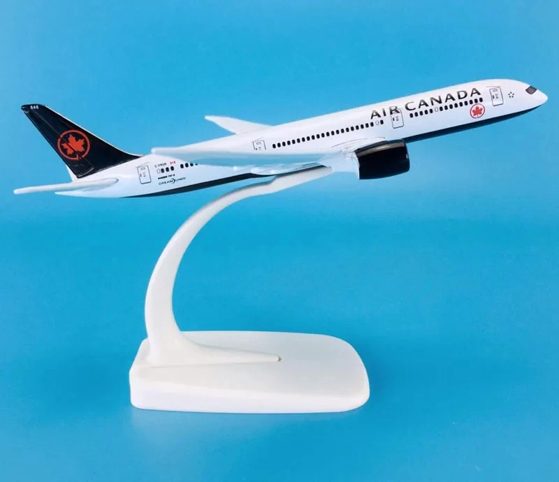 16cm Metal Airplane Model Black Air Canada Airlines B787 Boeing 787 Airways Simulation Plane Model W Stand Aircraft Gift