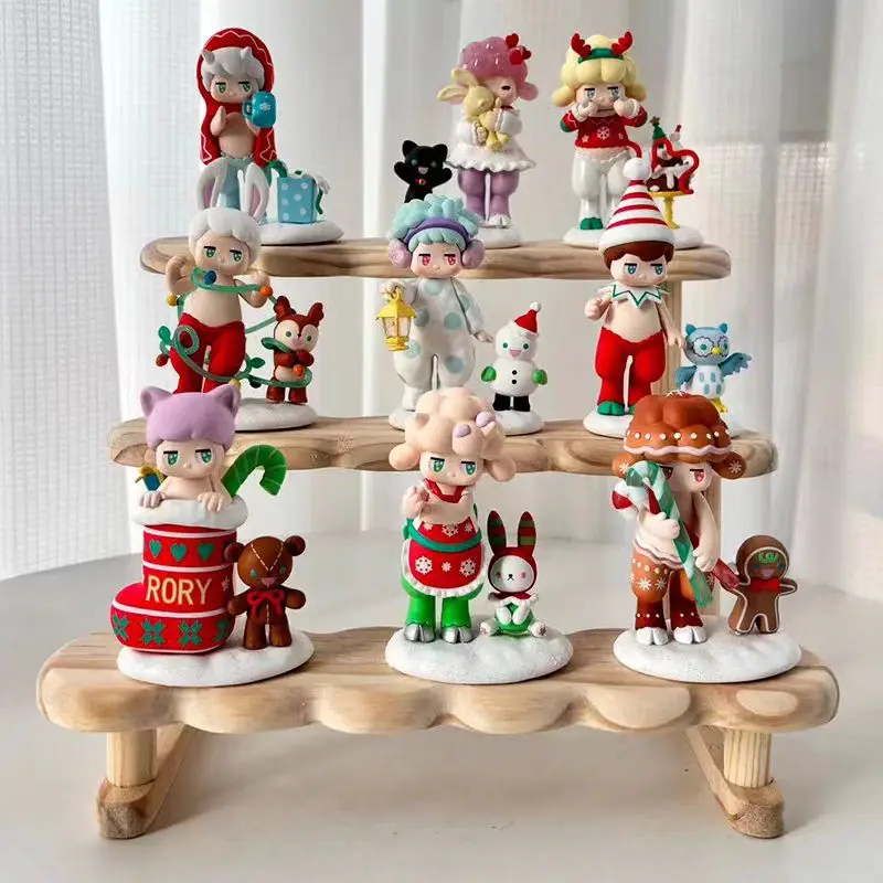 Display Case for Mini Funko Pop Figures 3 Layer Storage Rack for Mini Toys Wooden Ladder Display Riser Shelf Perfume Organizer