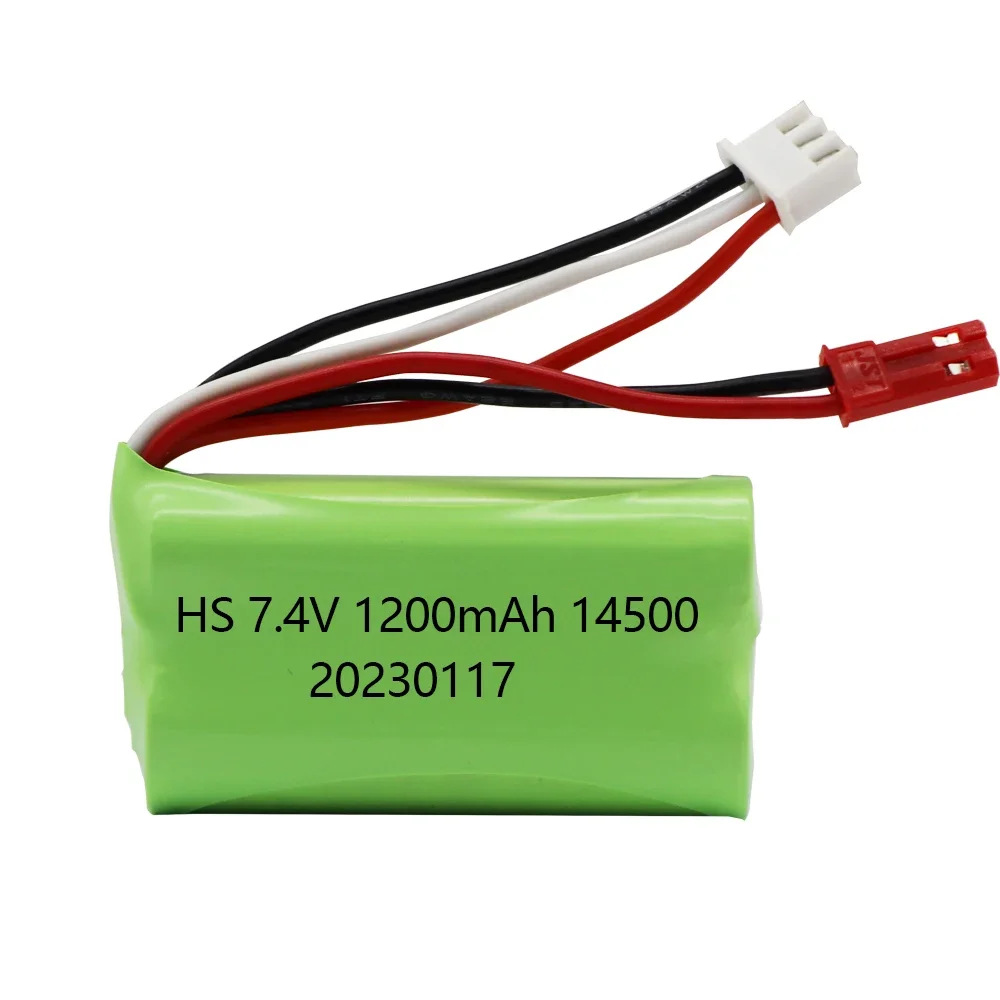 Akumulator litowo-jonowy 14500 7,4 V 1200 mAh 5C z ładowarką Do zdalnego sterowania Zabawki elektryczne Pistolet na wodę Części zamienne do