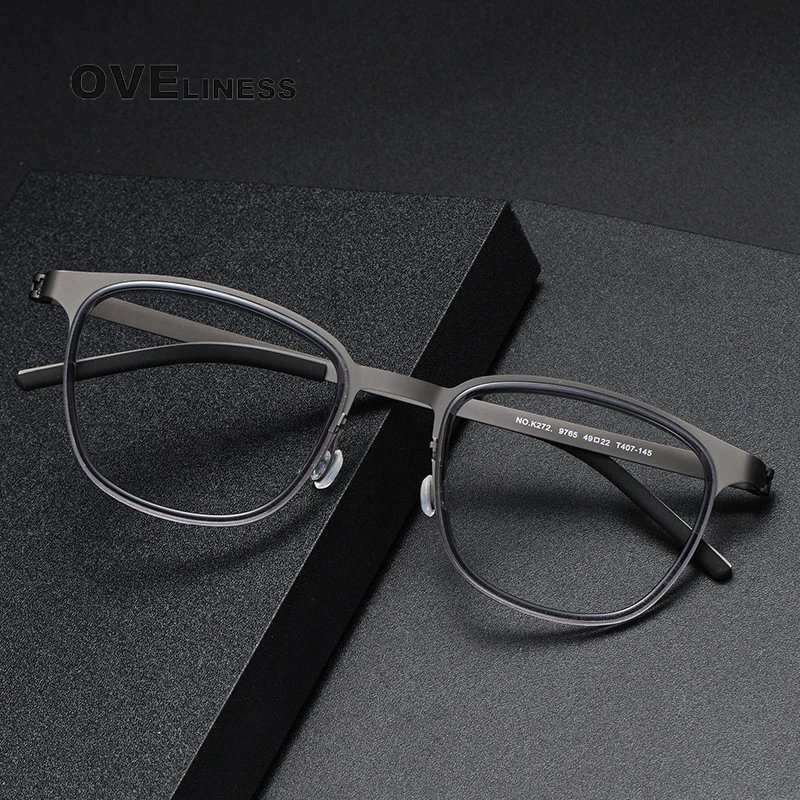 

Acetate titanium Glasses Frame Men Women Vintage Round Frames Eyeglasses Screwless Eyewear Spectacles