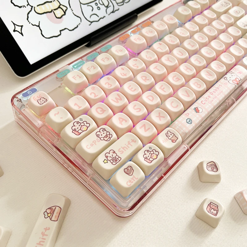 

MiFuny Kawaii Rabbit колпачки для клавиш 104 клавиш PBT термосублимация MOA профиль колпачки для клавиш для игр механическая клавиатура аксессуары подарок