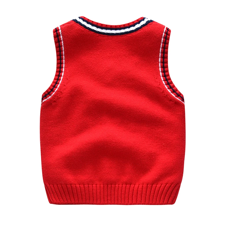 School Uniform Autumn Children\'s Vest Sweater Kids Knitted Pullover Outerwear Coat For Teen Boys Girls 2-6 Years Tops Waistcoat