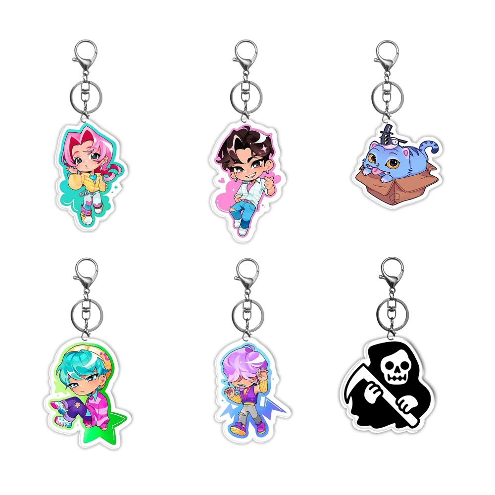 

DIY Kpop Demon Hunters Huntrix Saja Boys Acrylic Key Chain Pendant Marcus Zoey Ramen Mira Anime Peripheral Holiday Gift
