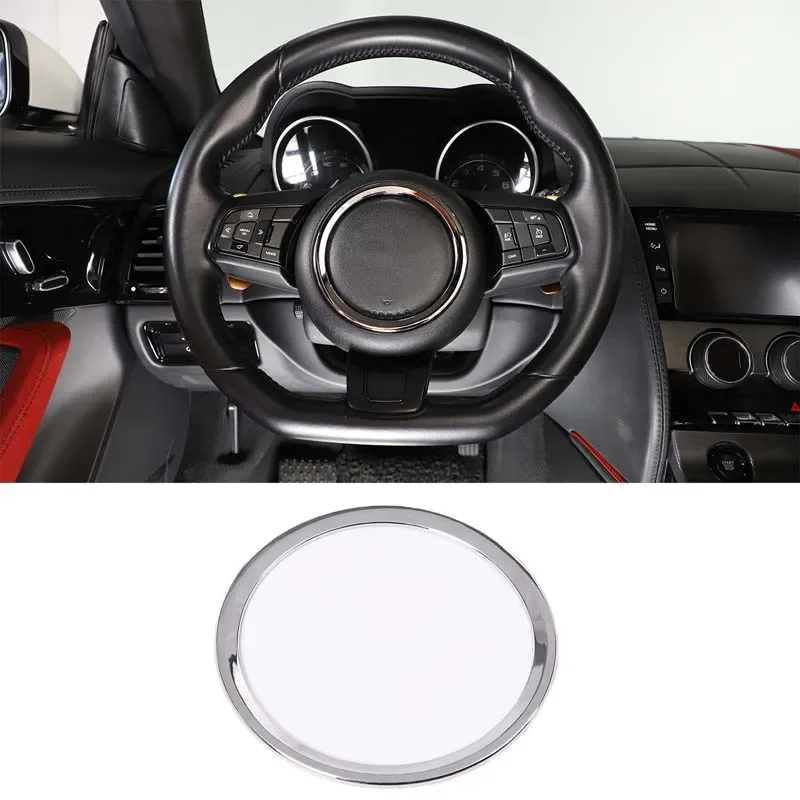 

ABS Car Steering Wheel Emblem Sticker Logo Trim Cover Decorate Ring Suitable for Jaguar F-TYPE 2013-2022 Interior Accessories