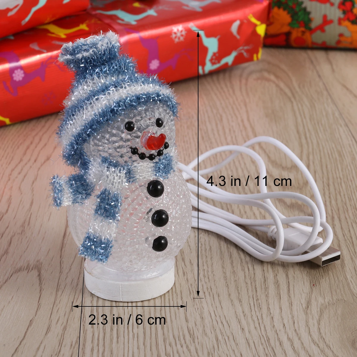 

2Pcs Glowing Snowman Night Lamp Practical Home Decor Christmas LED Light Bedroom Table Small Desk Lamp