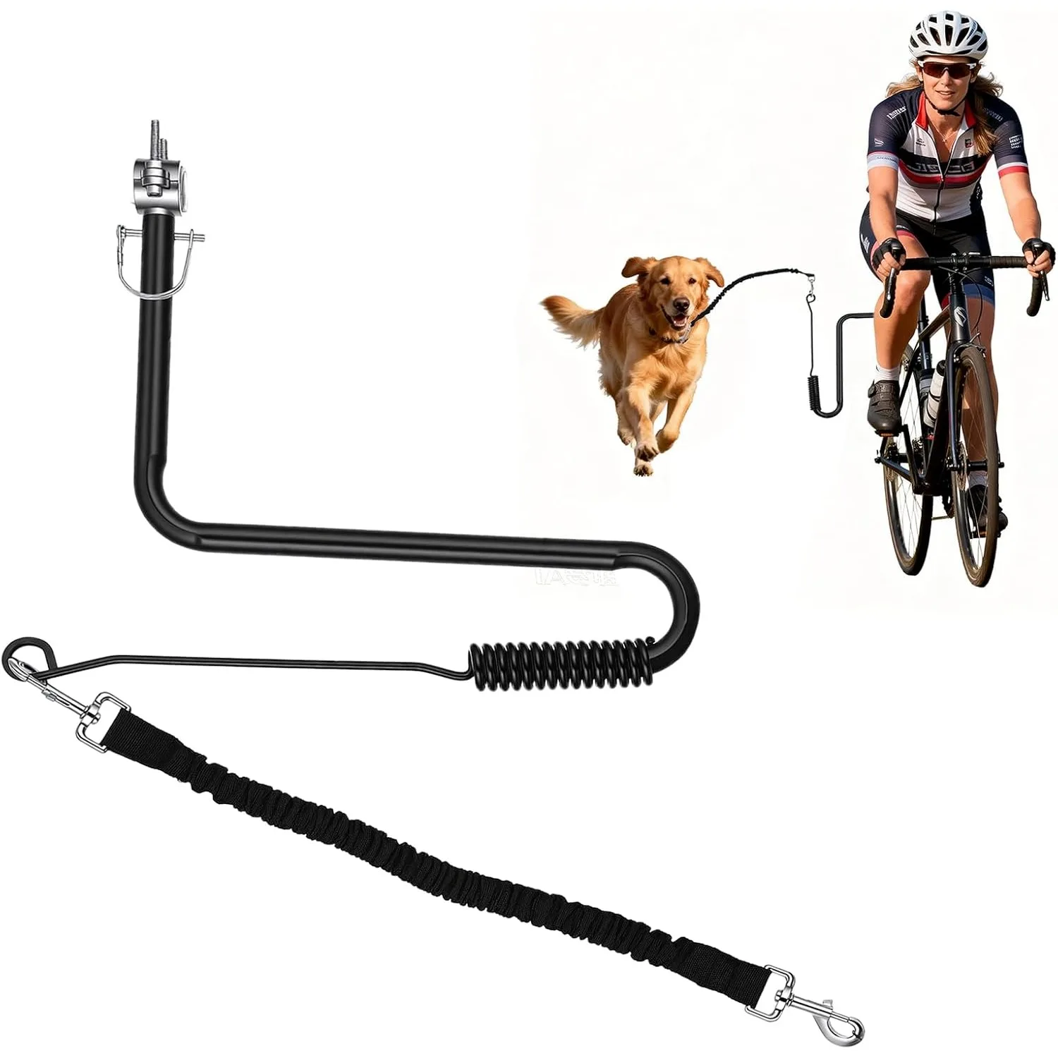 

Dog Bike Leash Hands Free Dogs Bike Attachment Shock Absorbing Elastic Rope Bicycle Riding Dog Hands Leash for Jogging Cycling