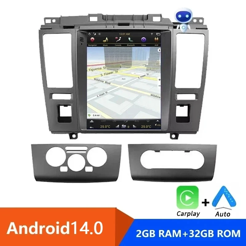 

9.7"Inch Android14 Car radio Multimedia player for Nissan Tiida C11 2004-2013 GPS Navi DSP Carplay 8Core Autoradio 2din HeadUnit
