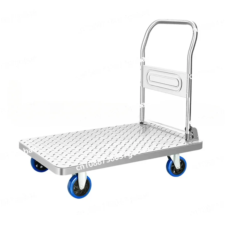 

Steel plate silent flatbed truck, small foldable trailer, logistics portable heavy-duty handcart