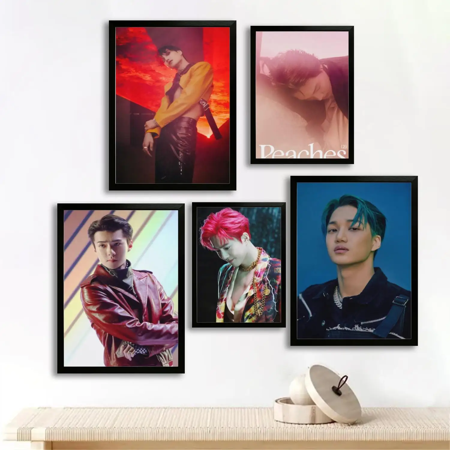 ألبوم هوس exo المغني قماش ملصق فني وطباعة صورة فنية جدارية، ملصقات ديكور غرفة نوم الأسرة الحديثة، اللوحة الزخرفية