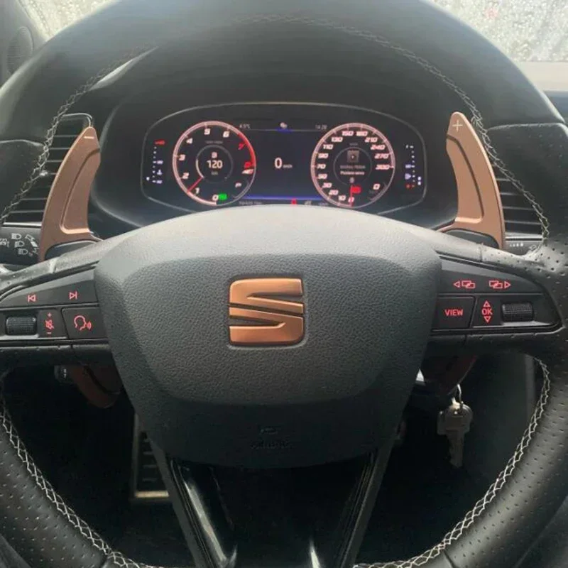 Paddle Shifter For Seat Alhambra Ateca Leon4 5F FR Cupra Car Steering Wheel Paddles Extend DSG Stickers for Seat leon 2021 mk4 view 5