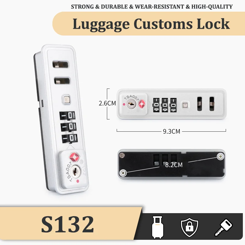 

Suitable For S132 Original Baggage Customs Lock Luggage Accessories Combination Lock Simple Portability Anti-theft Security