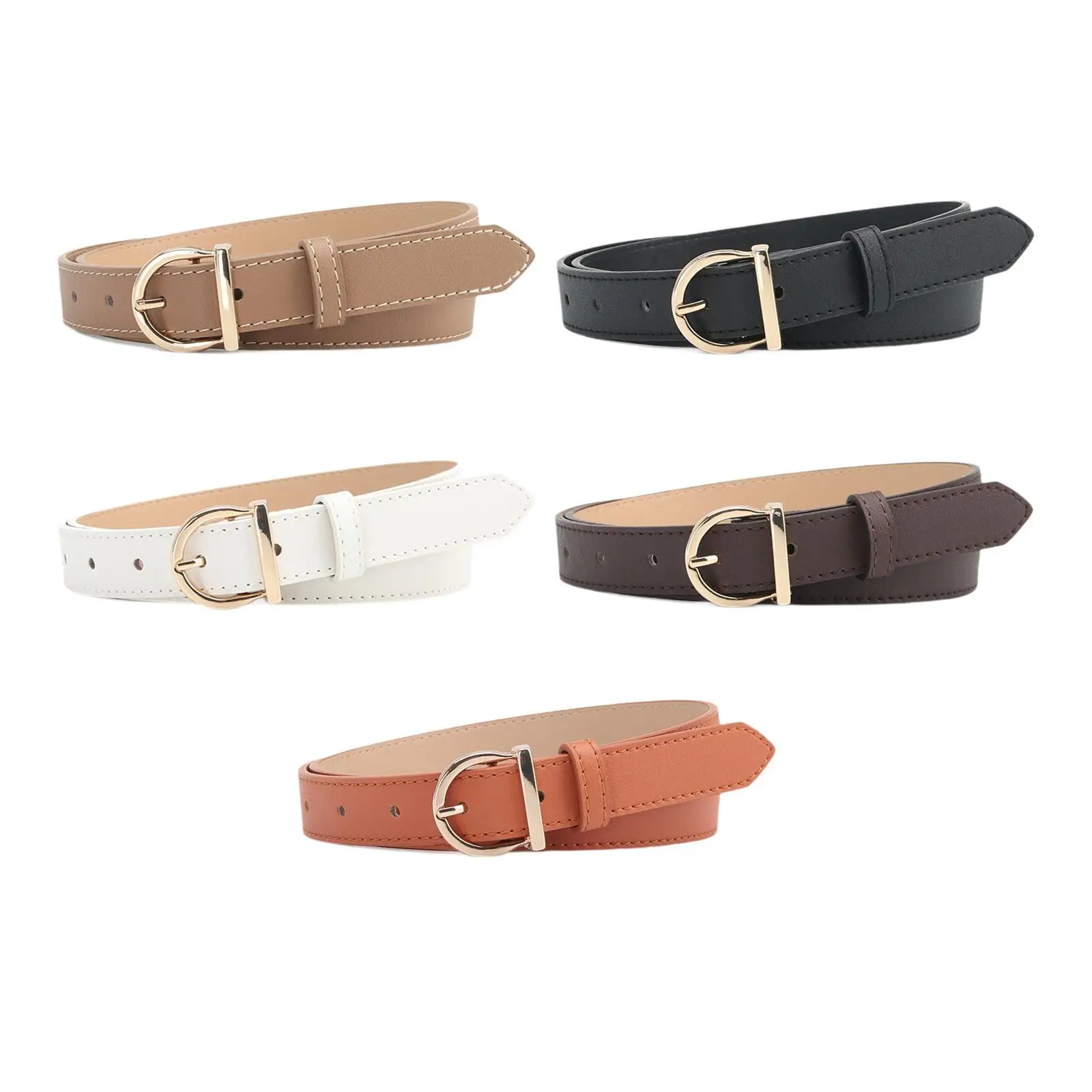 حزام جينز نسائي من جلد البولي يوريثان متعدد الاستخدامات قابل للتعديل إكسسوارات جينز للسيدات وحزام بدلة حزام بإبزيم معدني #3