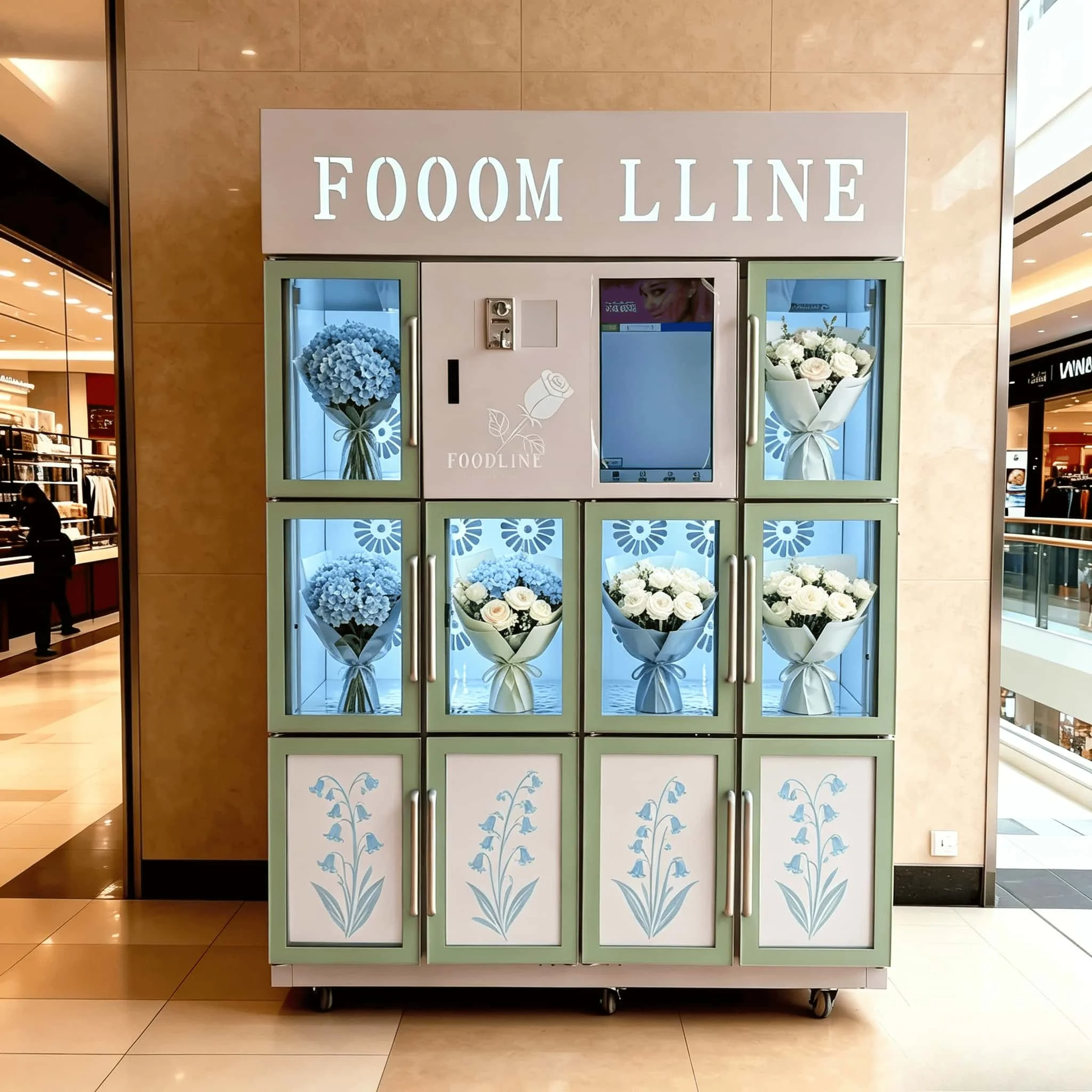 FOODLINE Fresh-Keeping Flower Vending Machine Large Capacity Storage Touch Screen Automatic Rose Lily Vending Cabinet