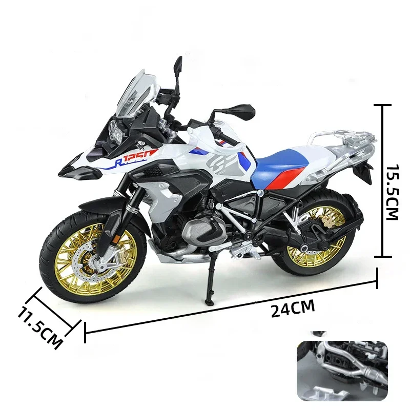 1:9 BMW R1250GS S1000RR ADV Alloy Die Cast Motorcycle Model Toy Vehicle Collection Sound and Light Off Road Autocycle Toys Car