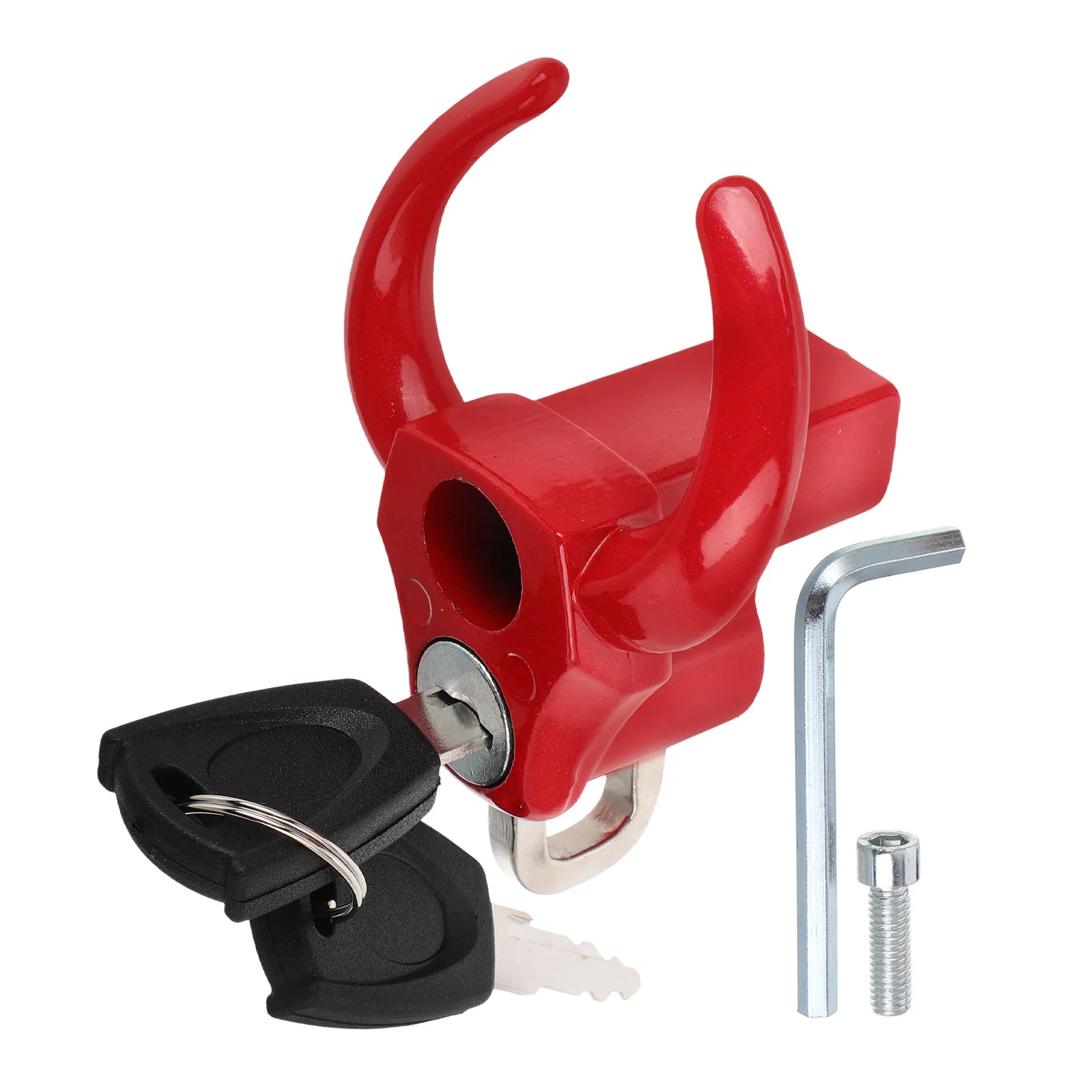 Universal Two Hook Holder Bike Handlebar Hook Motorcycle Lock Luggage Bag Hanger Claw Screw Red Electric Scooter view 3