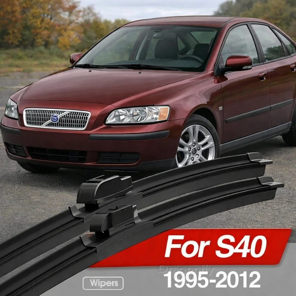

For Volvo S40 MK1 MK2 1995-2012 Front Windshield Wiper Blades 2pcs Windscreen Window Accessories 2003 2004 2006 2007 2009 2012