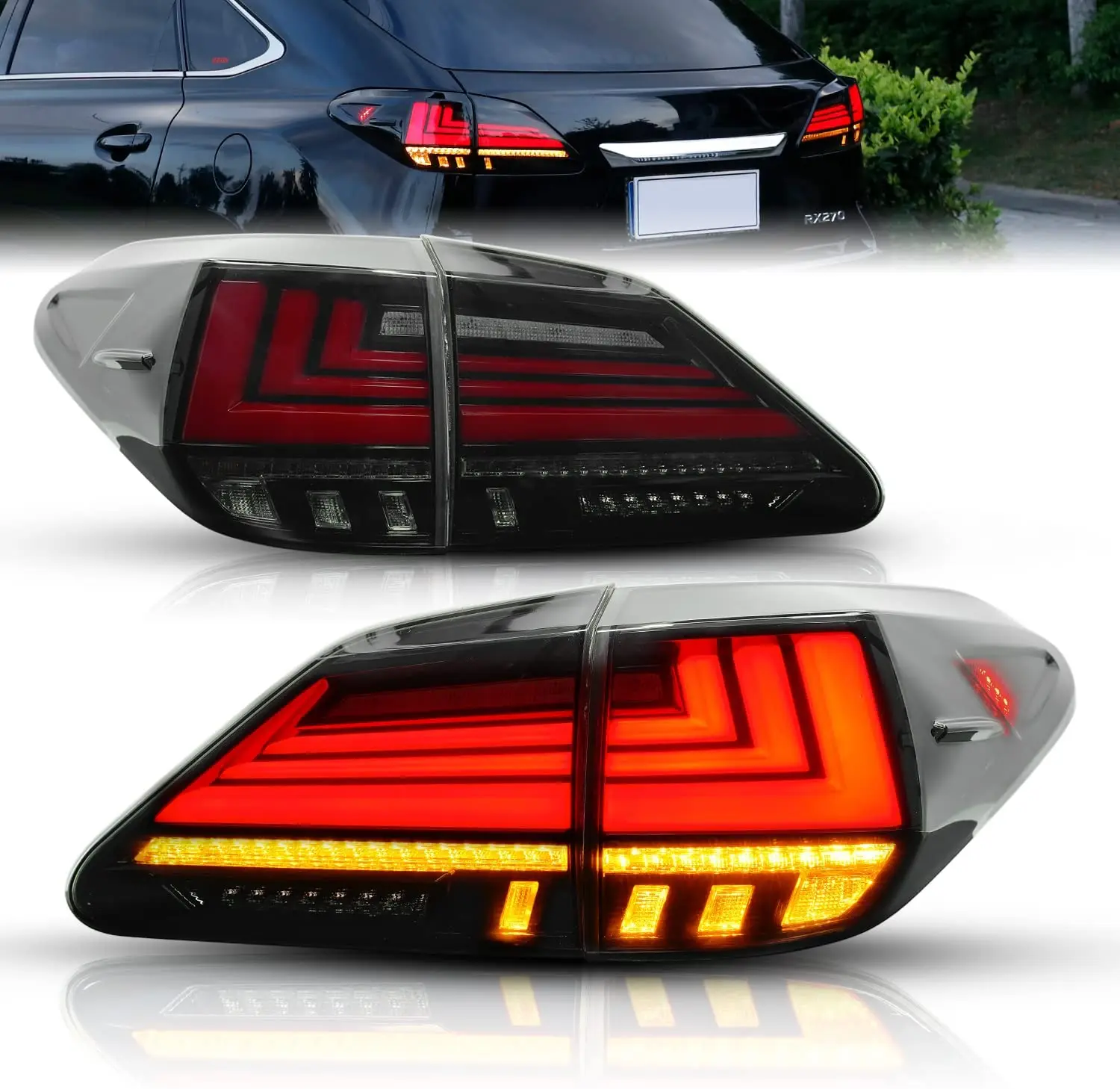 LED Taillights Assembly for Lexus RX270 RX300 RX350 RX450H 2009-2015 Rear Light Lamps Assembly Sequentail Turn Signal Brake