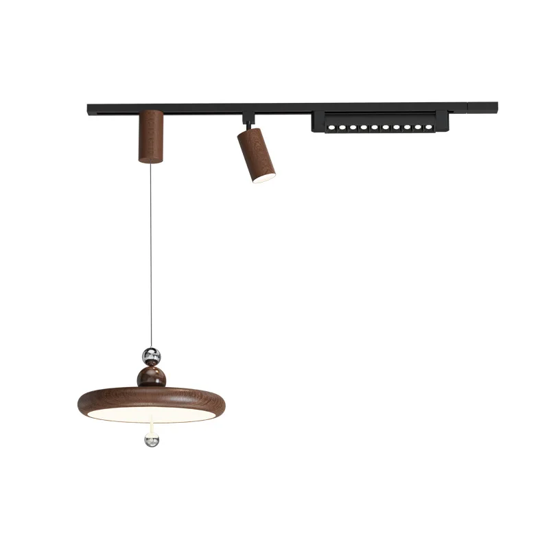 

Medieval restaurant chandelier surface mounted movable track cream wind modern lifting hover light