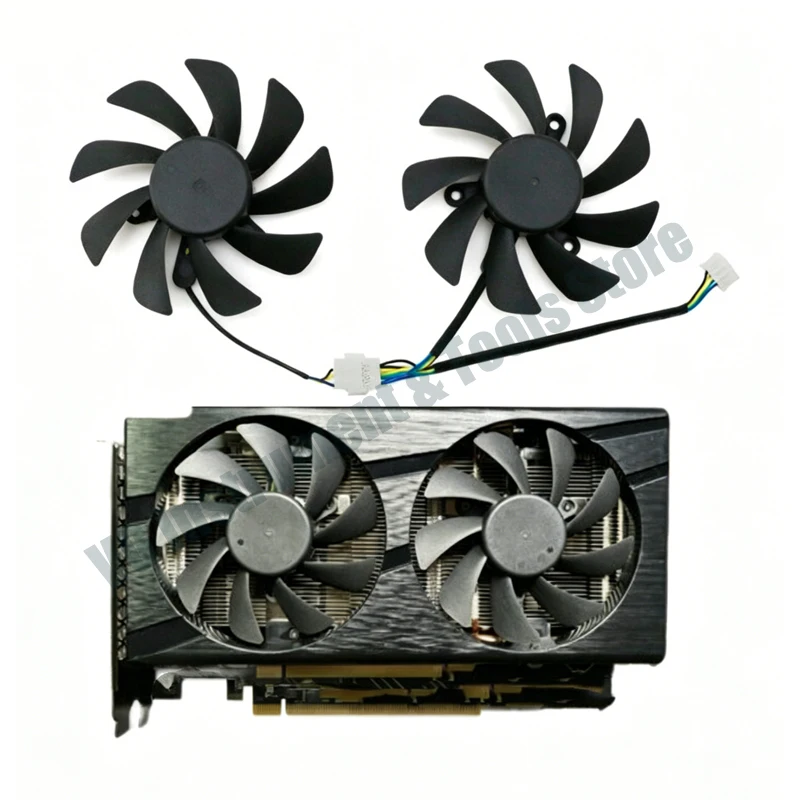 A pair of fans suitable for Lenovo RTX 2060, 2060s, 2070 all-in-one graphics card cooling fan, silent temperature control