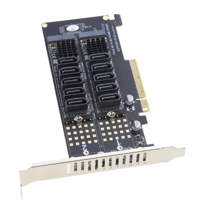 NVMe PCIe for RAID Adapter Dual NVMe to PCI-e Expansion Card Support for M.2 NVMe Expansion SSD 2280/2260/22