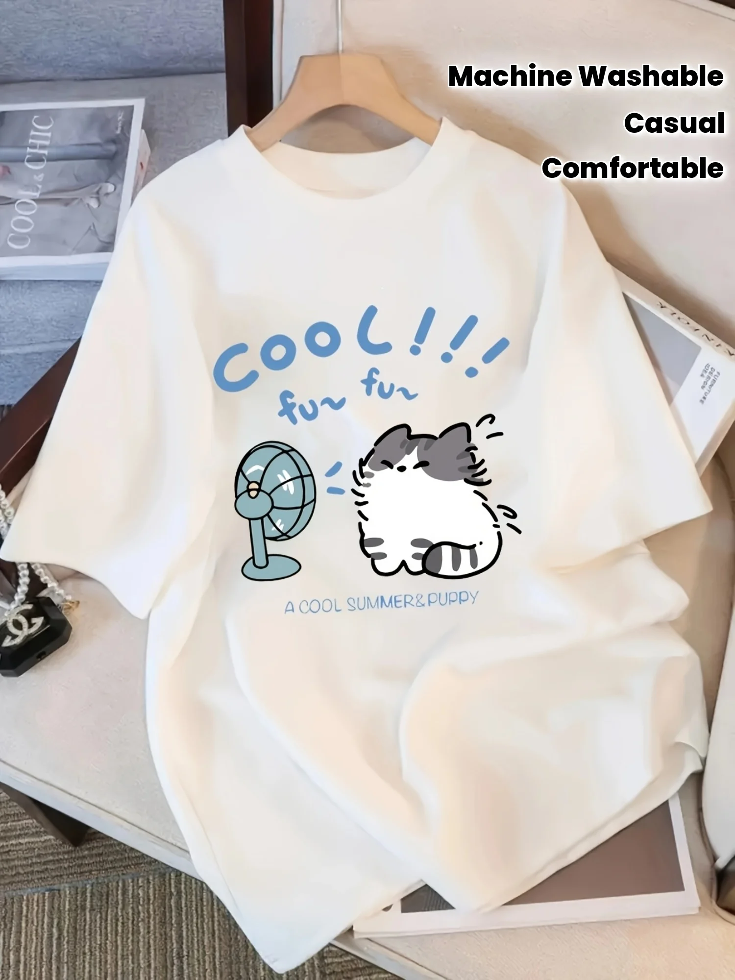 Unisex Boys Girls Fun‑Pattern Loose‑Fit Machine‑Washable Casual Crew‑Neck Kids T‑Shirt