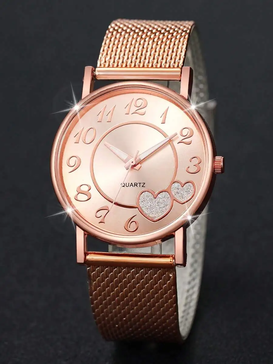 1pc Round Pointer Quartz Watch & 1pc Bracelet As A Gift For Students Returning To School view 3