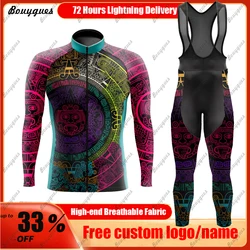 2023 Mexico Winter Fleece Pro Cycling Jersey Set Mountian Bicycle Clothes Wear Ropa Ciclismo Racing Bike Clothing Cycling Set