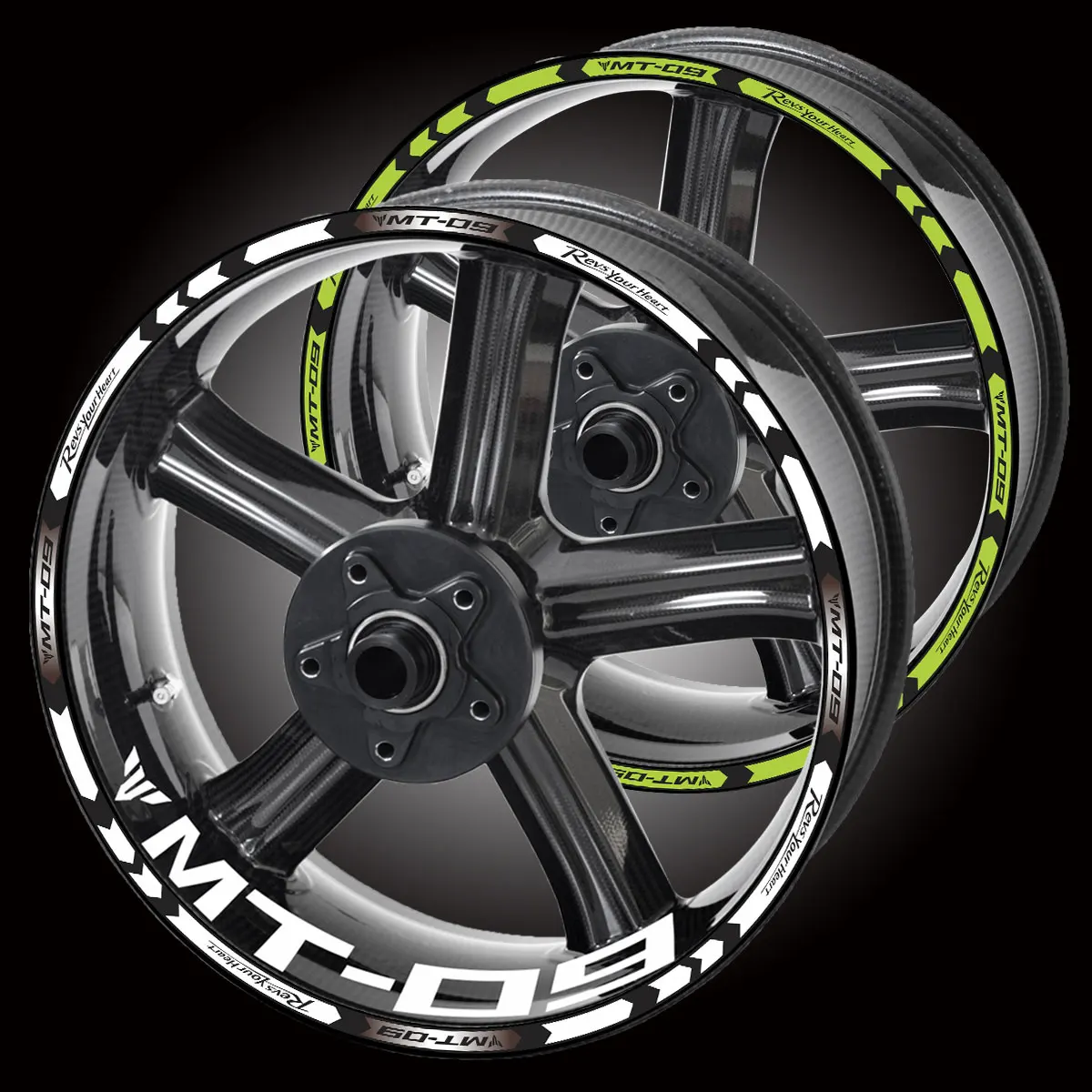 Image of Für Mt 09 Sp MT09 MT-09 2020 2021 Motorrad Reflektierende Felge Streifen Aufkleber Aufkleber Vorne Hinten Aufkleber Vollen Satz