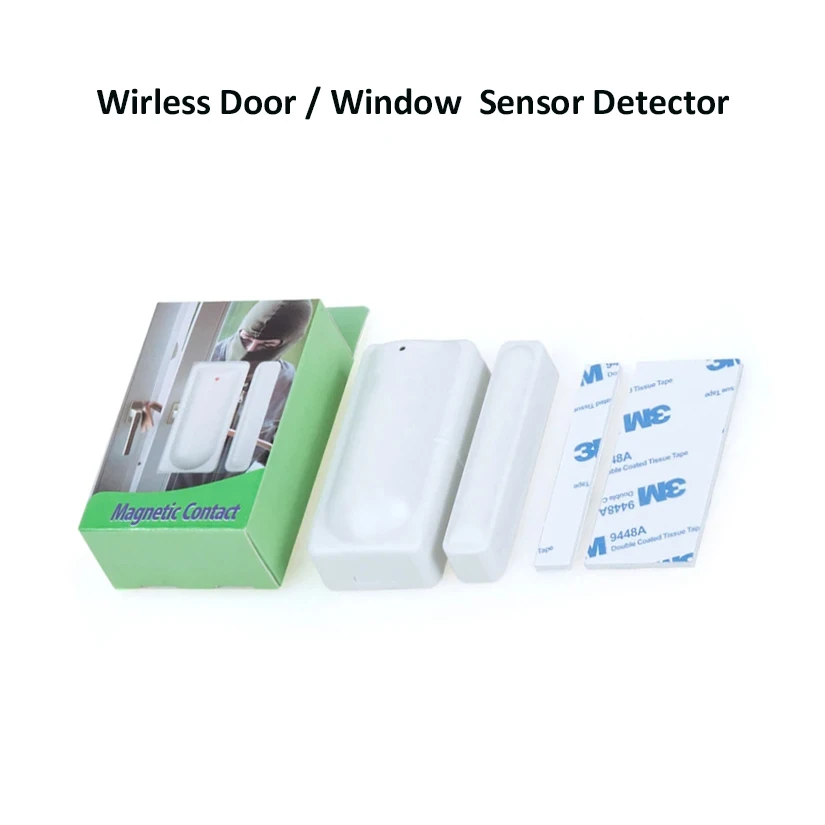 Sensor de alarma de puerta y ventana, sensor de porta puerta, inalámbrico, 433MHz, EV1527, para protección de seguridad de casa inteligente