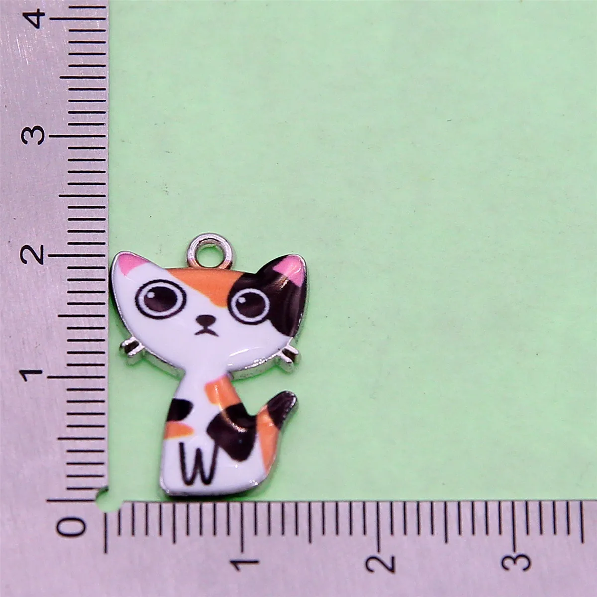 10PCS 22*15mm Mixed Style Cute Cartoon Cat Single Hanging Alloy Printing DIY Bracelet Pendant Pendant Earring Keychain Accessori