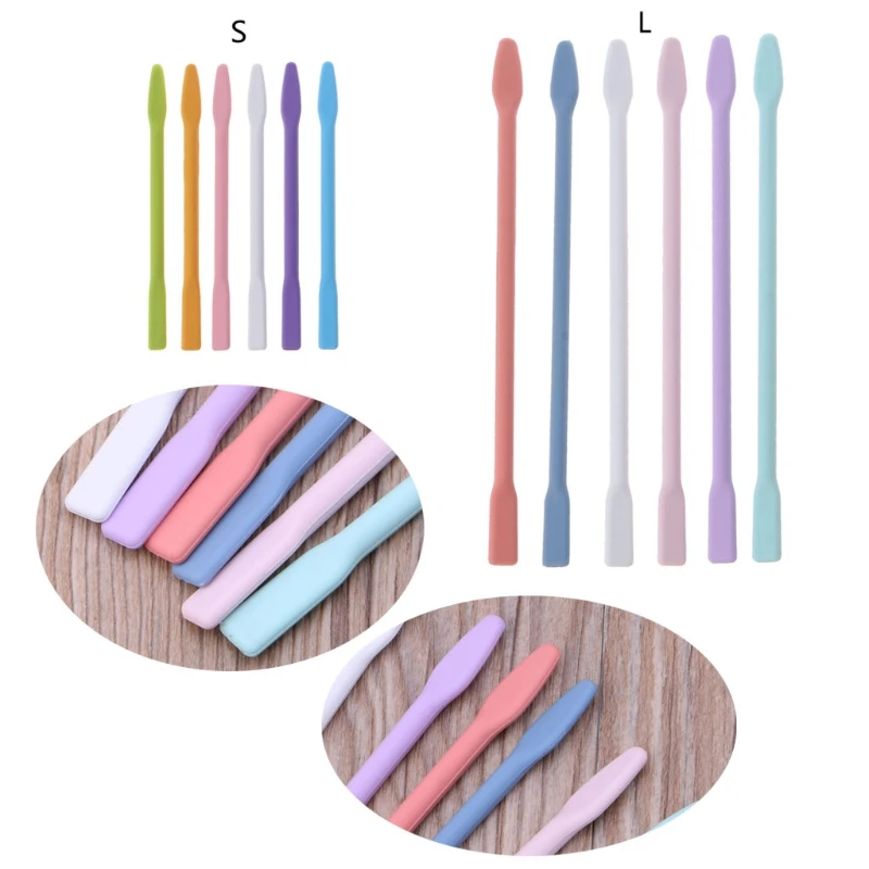 

6Pcs Silicone Stir Sticks Resin Mix Sticks Facial Make Up Stirring Rods for Mixing Resin Liquid Paint Epoxy DIY Crafts